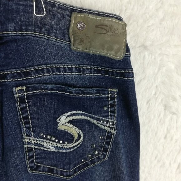 Silver Womens Jeans Suki Mid Slim Boot Cut Blue Denim Super Stretch Med Wash 27 - Picture 6 of 13